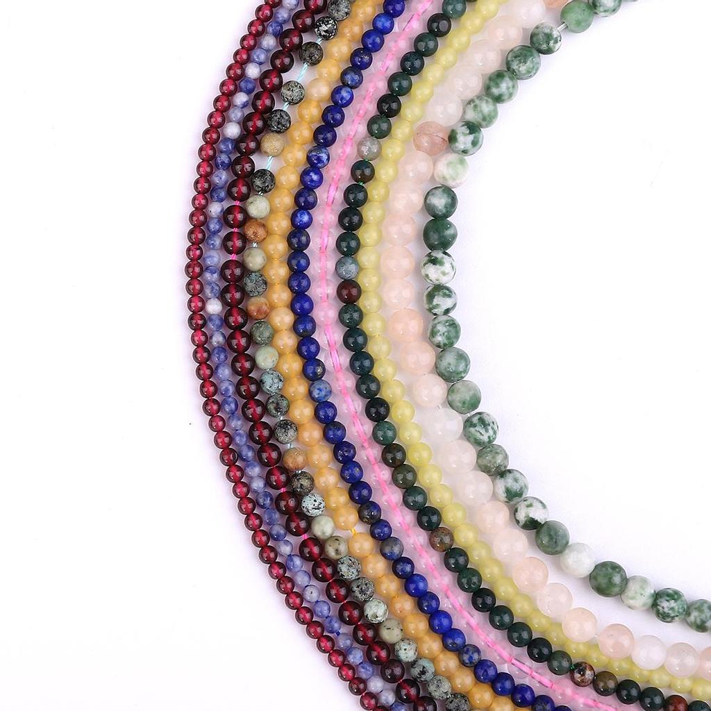 Натуральный камень, разноцветные агаты, нефрит, яшма, круглые свободные бусины для изготовления ювелирных изделий, браслет, ожерелье, аксессуары, 15 дюймов, нить