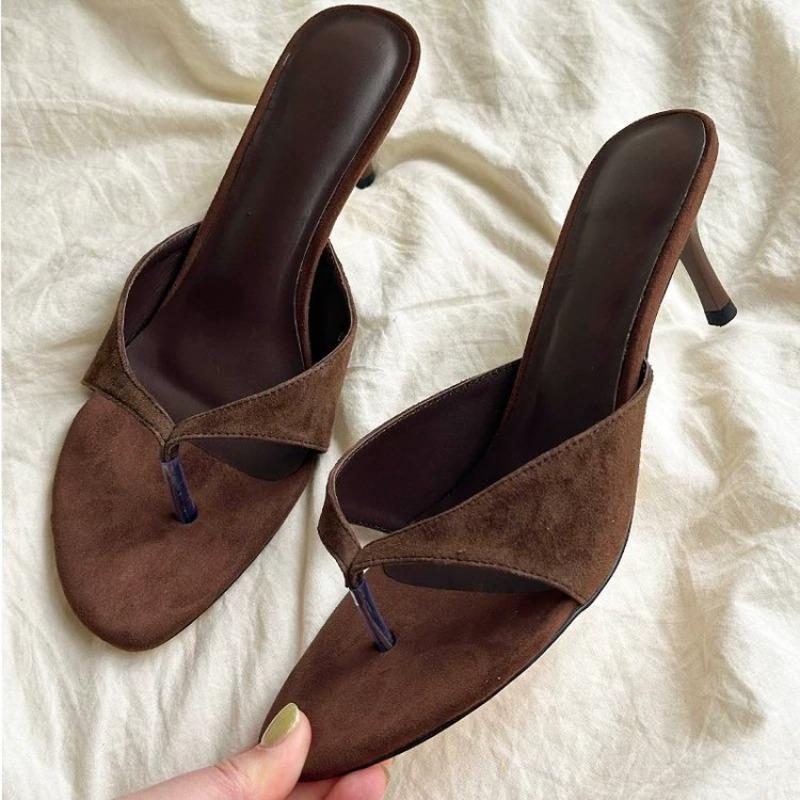 Дизайнерские летние женские шлепанцы с перемычкой для пальца, модные туфли на высоком каблуке для стриптиз-вечеринок