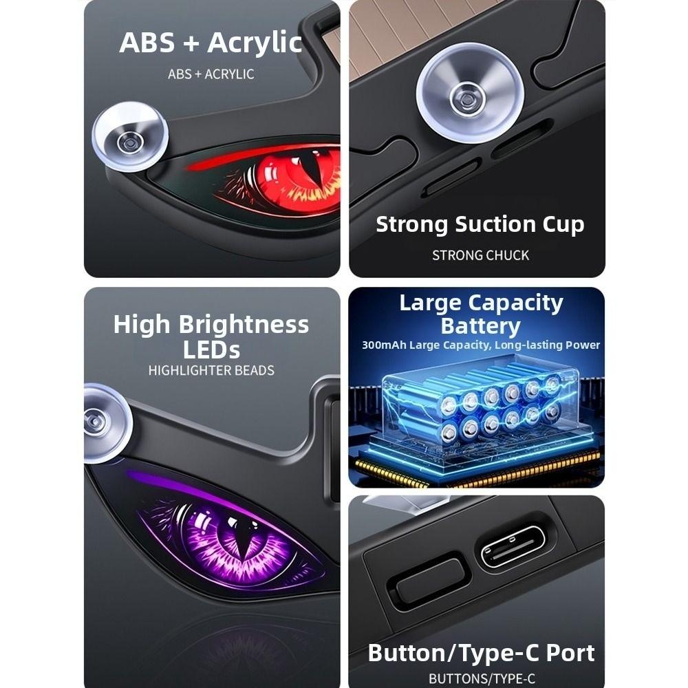 Solar LED Car Light Suction Cup Car Atmosphere Light New Devil Eyes Car Lights