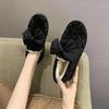 Fashion Women Moccasin Shoes Bow-Knot Slip-on Female Footwear Clogs Platform Loafers Fur Round Toe Casual Sneaker Winter Moccasins Butte
