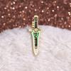 Stylish Cartoon Dragon Dagger Brooch Colorful Alloy Pin Versatile Decorative Accessory