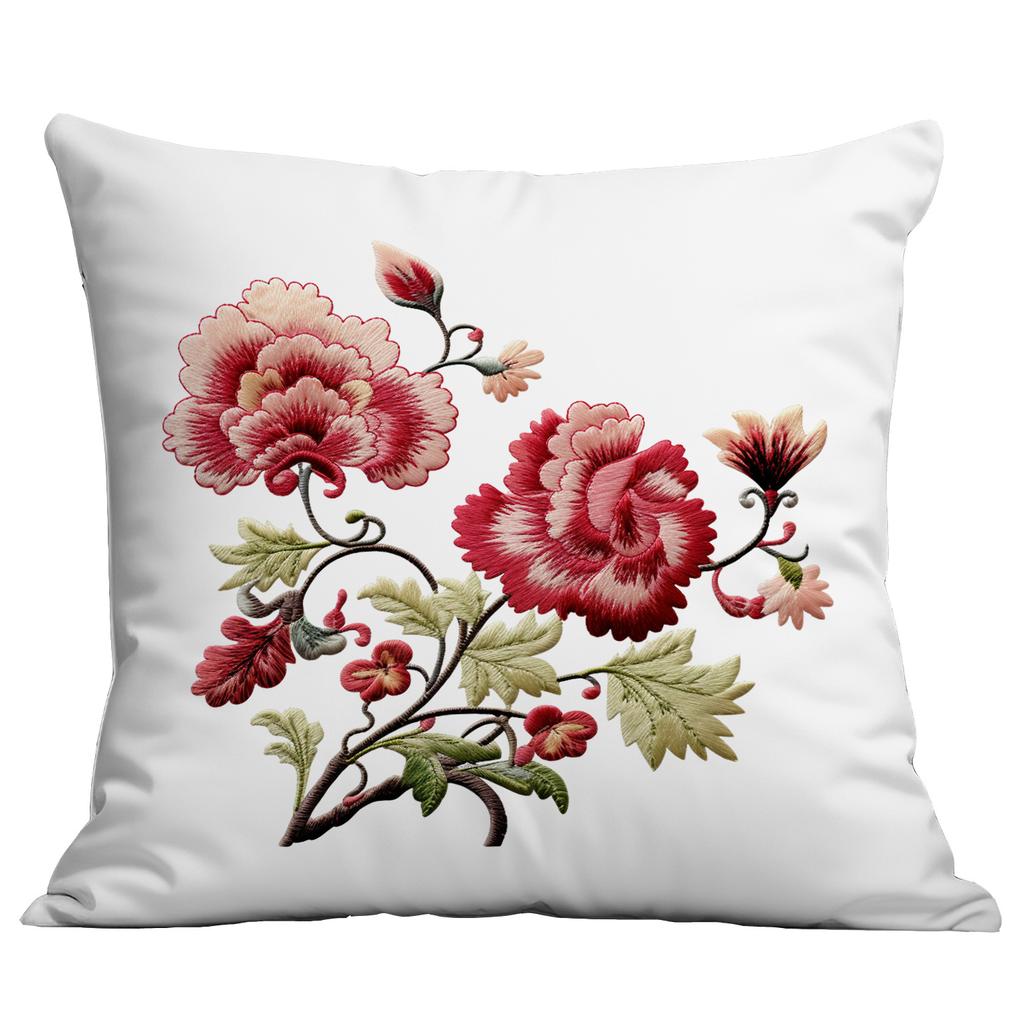 Весенняя и Летняя Наволочка с Имитацией Вышивки Цветы Домашняя Диванная Гостиная Наволочка Новый Стиль Наволочка