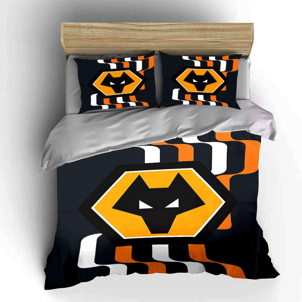 Wolf Logo Pattern Bedding Set Bedding Duvet Cover Set Duvet Cover Pillowcases (1 * Duvet Cover 2 * Pillowcases, without duvet insert)