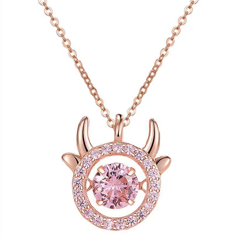 Милое ожерелье с ключицей и знаком зодиака корова, умный бриллиант S925, серебряный светильник, роскошный кулон в стиле меньшинства