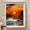 Алмазная картина, полная круглая, квадратная, круглая дрель, закат, цунами, сделай сам, алмазная вышивка, вышивка крестом, морской пейзаж, мозаика, подарок ручной работы, домашний декор