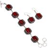 Браслет и серьги из мозамбикского гранатового кварца 7-8''