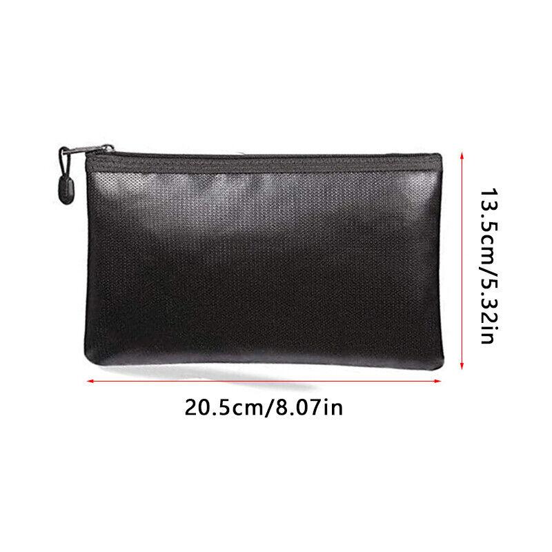 1PC Black Fireproof Faraday Bag for Car Keys File Safety Bag Protection Waterproof Portable File Storage Bag For Money Passport