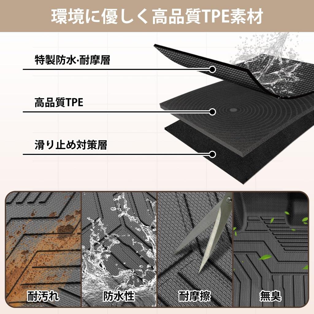 Kotesoto Toyota Новые коврики Yaris Коврики для пола Вторые коврики Коврики для багажника Yaris Автомобильный коврик Полный комплект Коврик для багажа Yaris Устойчивый к пятнам Коврик для багажника YARIS Материал TPE