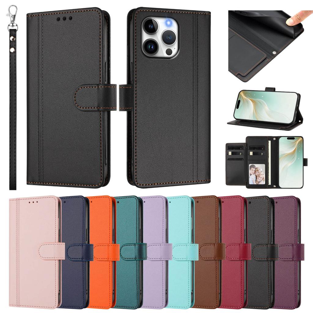 Кожаный кошелек-книжка для Nokia C01 Plus C30 C10 C20 C300 C02 C32 C12 X30 X20 X10 G21 G11 G20 G10 G400 G42 G22 из ПУ с 9 отделениями для карт и ремешком на запястье