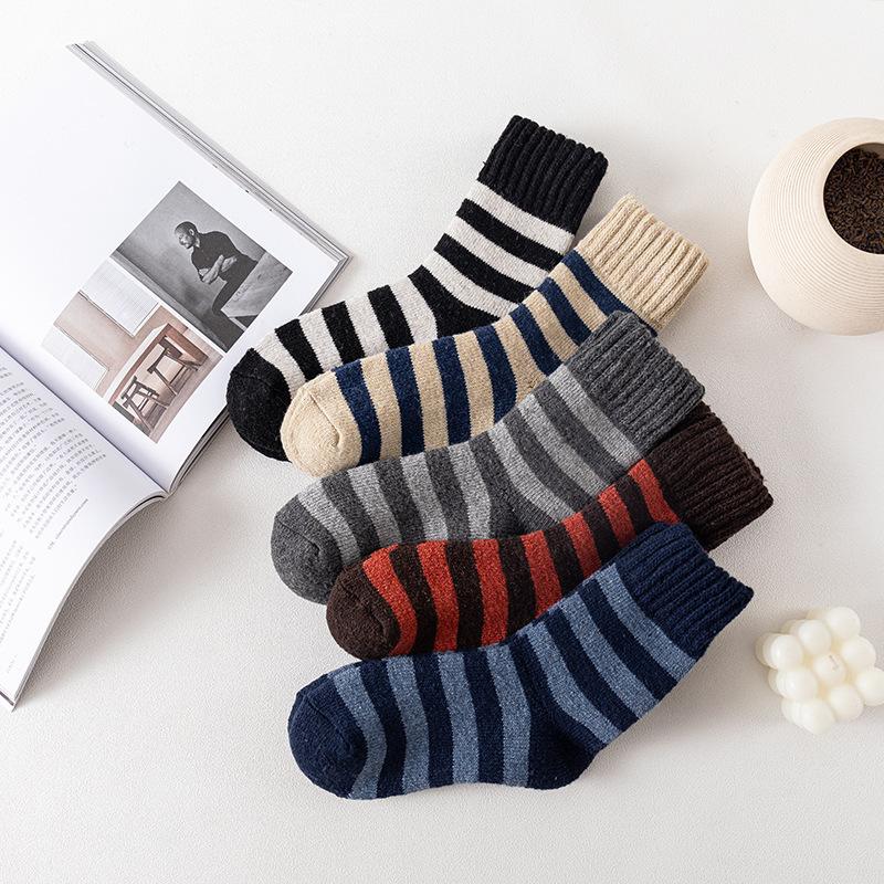 5 пар мужских осенне-зимних теплых носков-гольф из толстой шерсти с добавлением бархата и кроличьего пуха