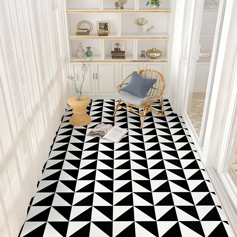 Simple Style Balcony Waterproof Floor Mat Stain and Oil Resistant Kitchen Carpet Large Area PVC Leather Rugs Home Washable Rug