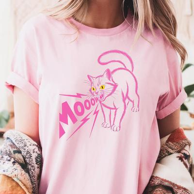 Plus Size Womens Vintage Angry Black Cat Graphic TShirt Pure Cotton Breathable Stylish Versatile Street Style Oversized