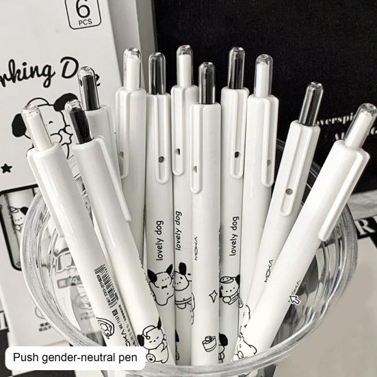 6 шт. гелевая ручка, удобная ручка, пресс-тип, студенческая ручка, гладкая ручка для письма, милые канцелярские принадлежности, школьная ручка