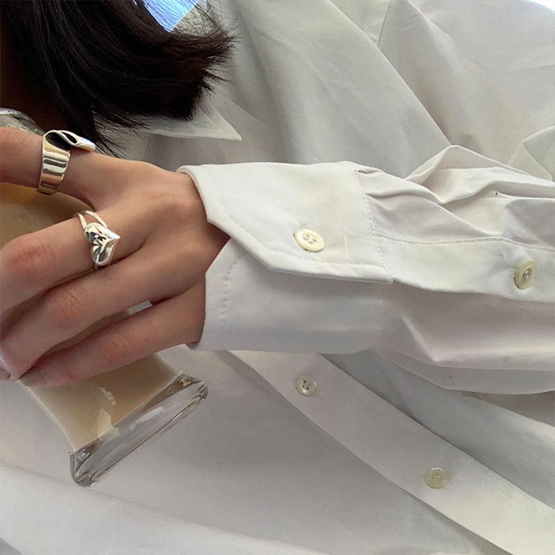 Chic 925 Silver Folded Heart Ring For Men And Women With Eye-catching Style