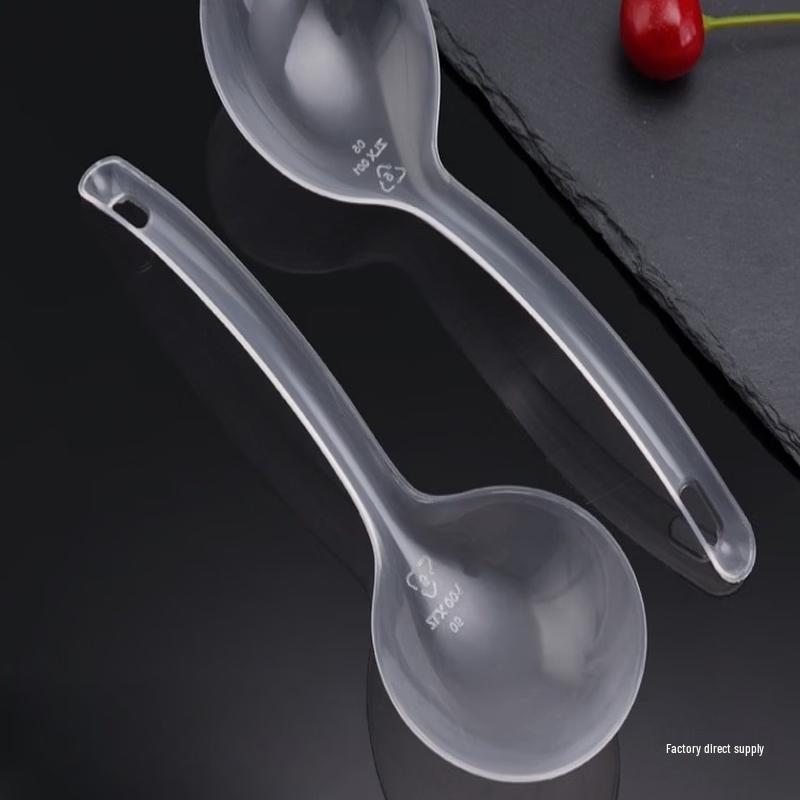 Individually Wrapped Disposable Large Soup Spoons
