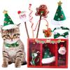 CANPLUS 5 шт. в упаковке, рождественская кошачья шапка, цветная игрушка, жевательная игрушка, популярная кошачья палочка для скрежетания зубами, чистка зубов, прочный натуральный хлопок, снятие стресса, отсутствие