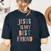 Jesus Is My Best Friend Back Printed Women T-Shirts Cotton Vintage Clothes Inspirational T-shirt Causal O Neck Tops Dropshipping