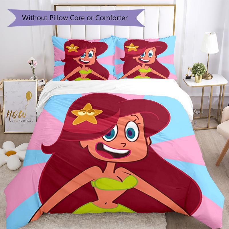 3pcs Zig & Sharko Bedding Set Duvet Cover Closure Includes 1 Duvet Cover & 2 Pillowcases, Soft and Comfortable for All Seasons.
