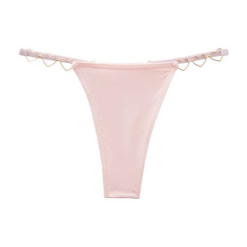 Сексуальные трусики с низкой посадкой, серебряная лента, любовное кольцо, бесшовные секс-стринги