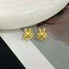 Ins Style Diamond клетчатые пуговицы в виде ушей кролика для женщин, милые, индивидуальные, ретро, милые, классные, украшения для ушей