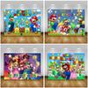 Фон-декорация для вечеринки Super Mario Bros, Баннер на тему видеоигр, Постер для детского душа, Фон для фотостудии