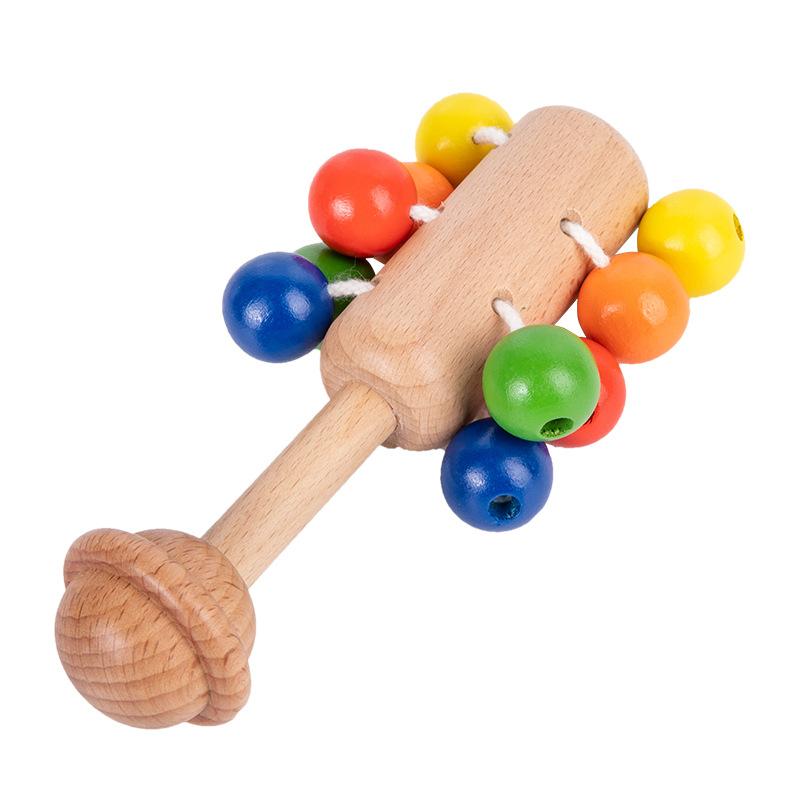 Montessori Enlightenment Early Education Toys For Infants And Toddlers Babies Can Chew Wooden Hand Rattles To Soothe And Grasp Educational Toys