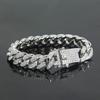 Cuban Link Bracelet Iced Out Miami Gold Plated Hip Hop Full CZ Prong Diamond Bracelet with Giftbox Cuban Link for Man Women