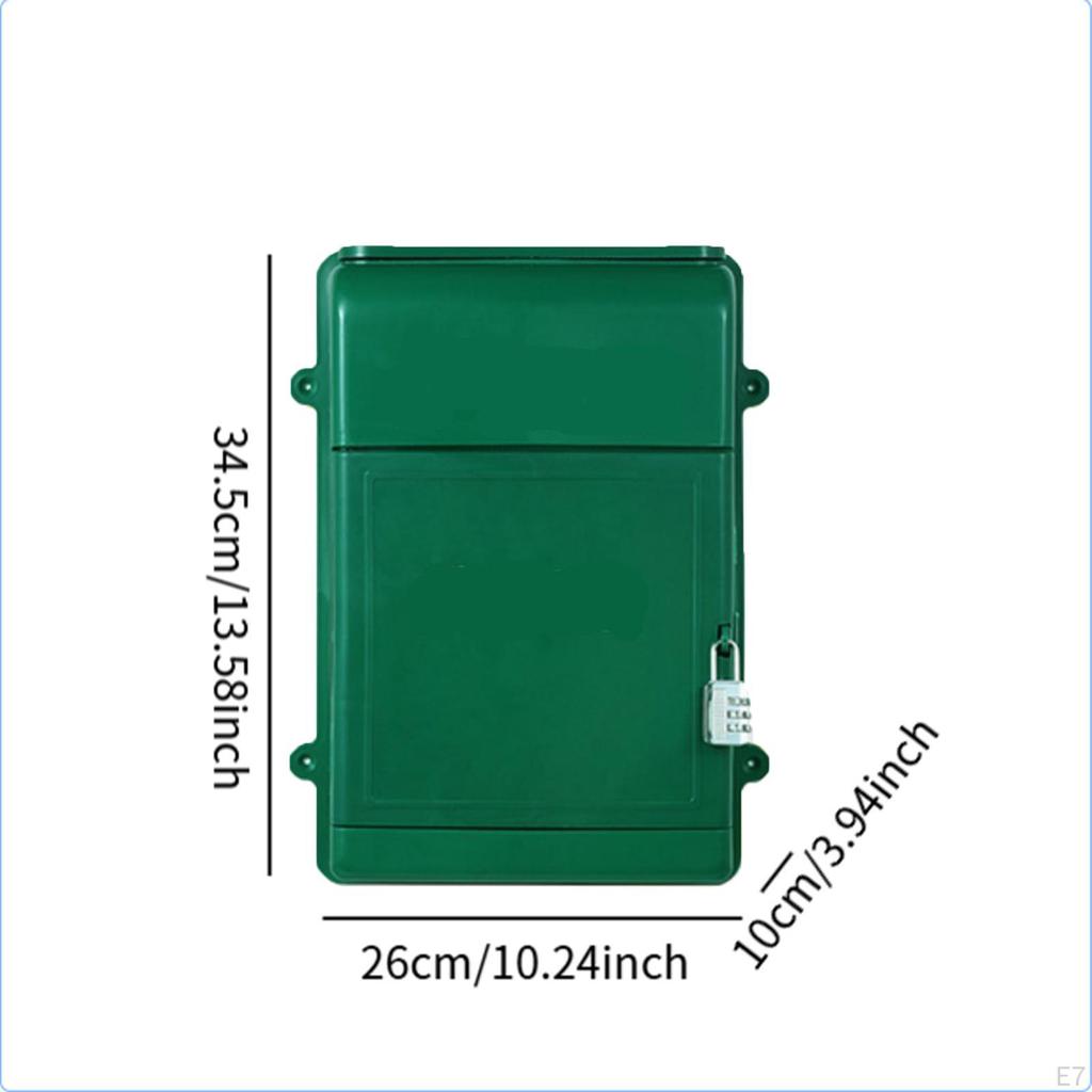 Mounted Mailbox with Combination Lock, Mailbox, Multi-purpose Ballot Box for Storing Envelopes,