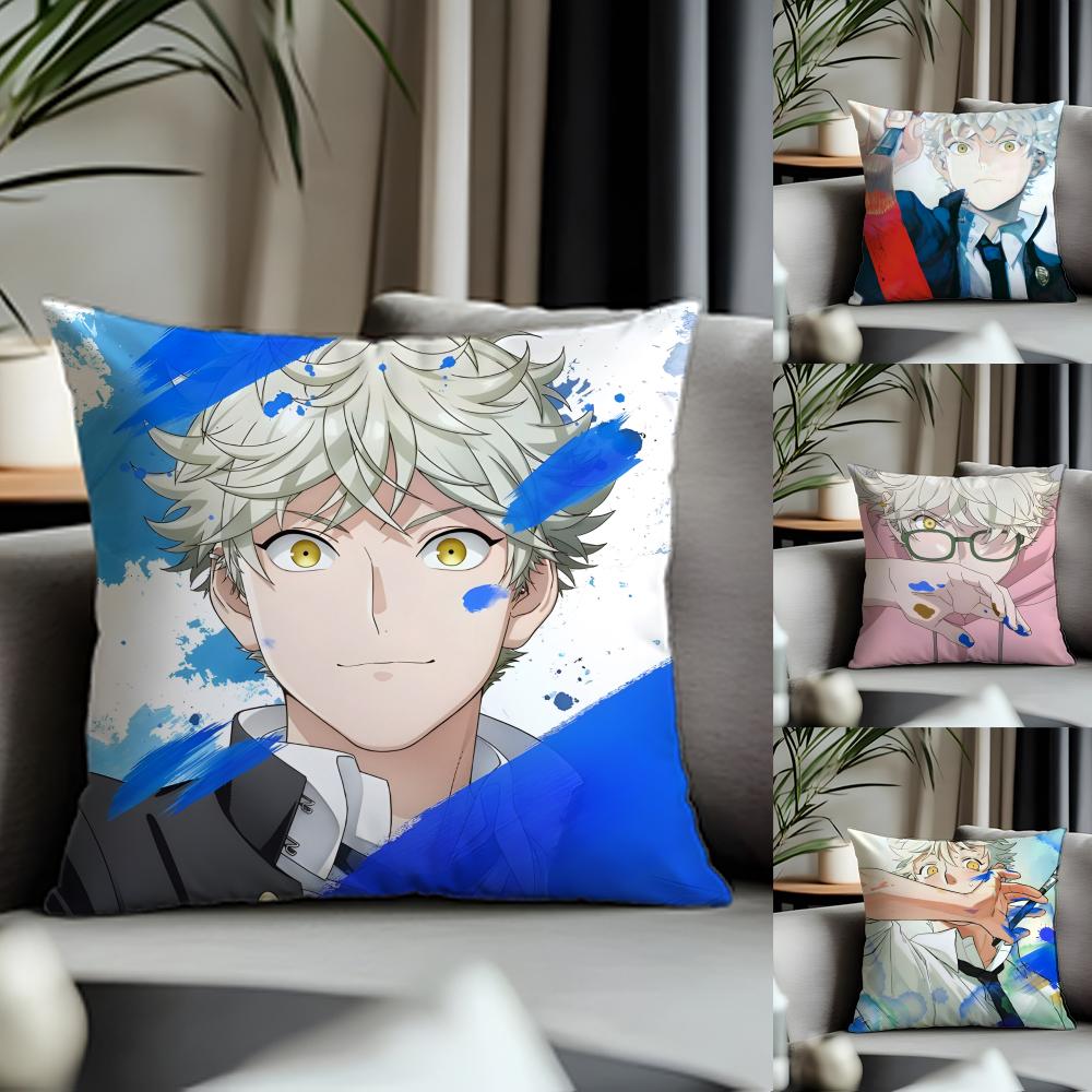 Trending BBlue Periodful Cushion Cover Antidustmite Pillowcase Invisible Zipper Silky Short Plush Sofa Cushion Cover