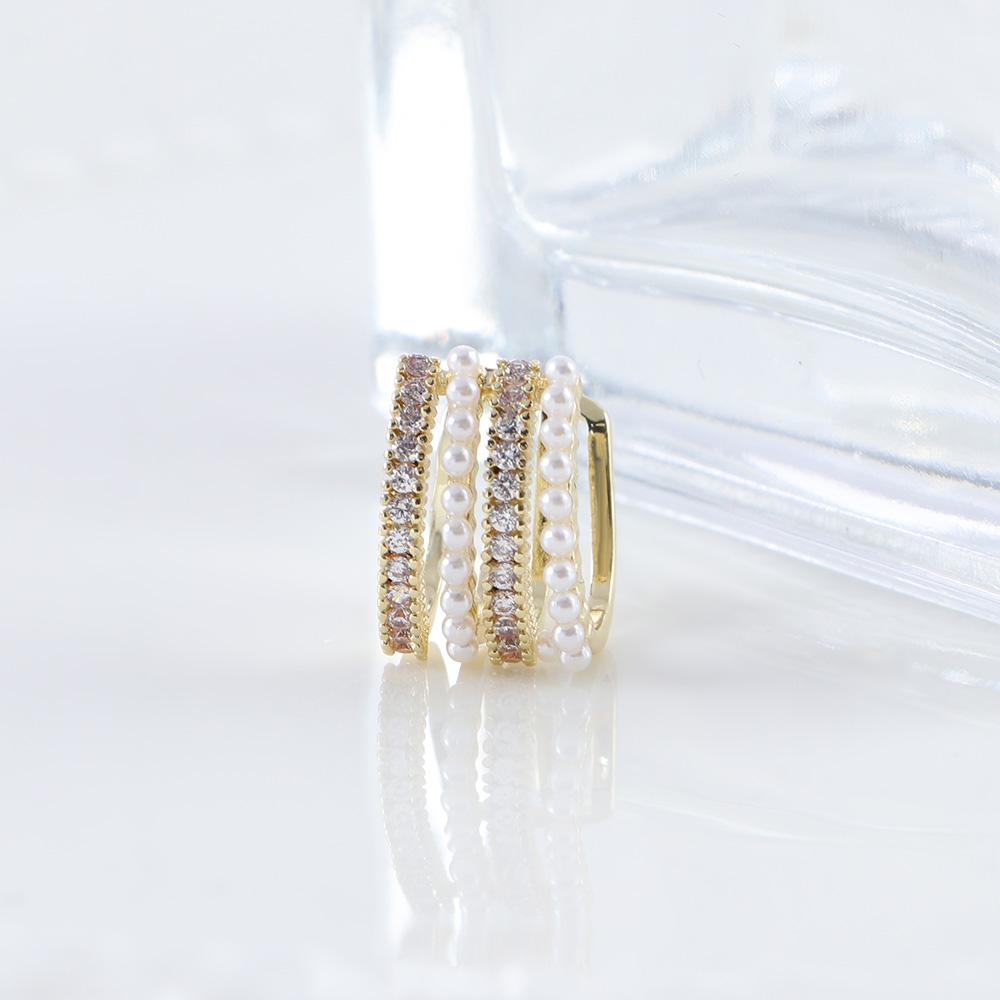 No Piercing Multilayer Pearls Ear Clips Korean Earrings for Women Ear Cuff Cartilage Clip Earrings