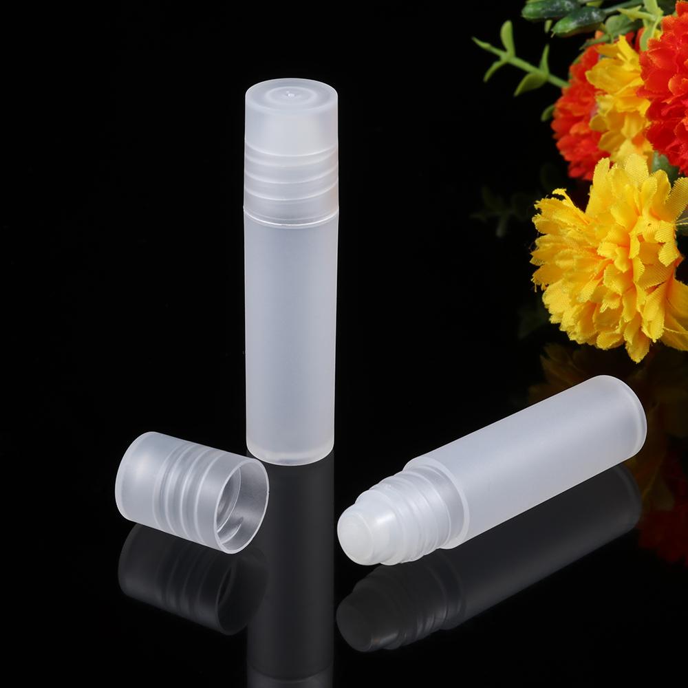 Прозрачный портативный пустой флакон для эфирного масла, матовый стеклянный контейнер для духов, шариковый ролик