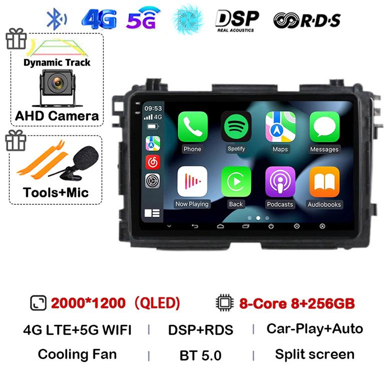 Android 14 Carplay Auto Car Radio For Honda HR-V HRV XRV Vezel 2013 - 2019 2Din GPS Multimedia Video Player Stereo 360 Camera 4G