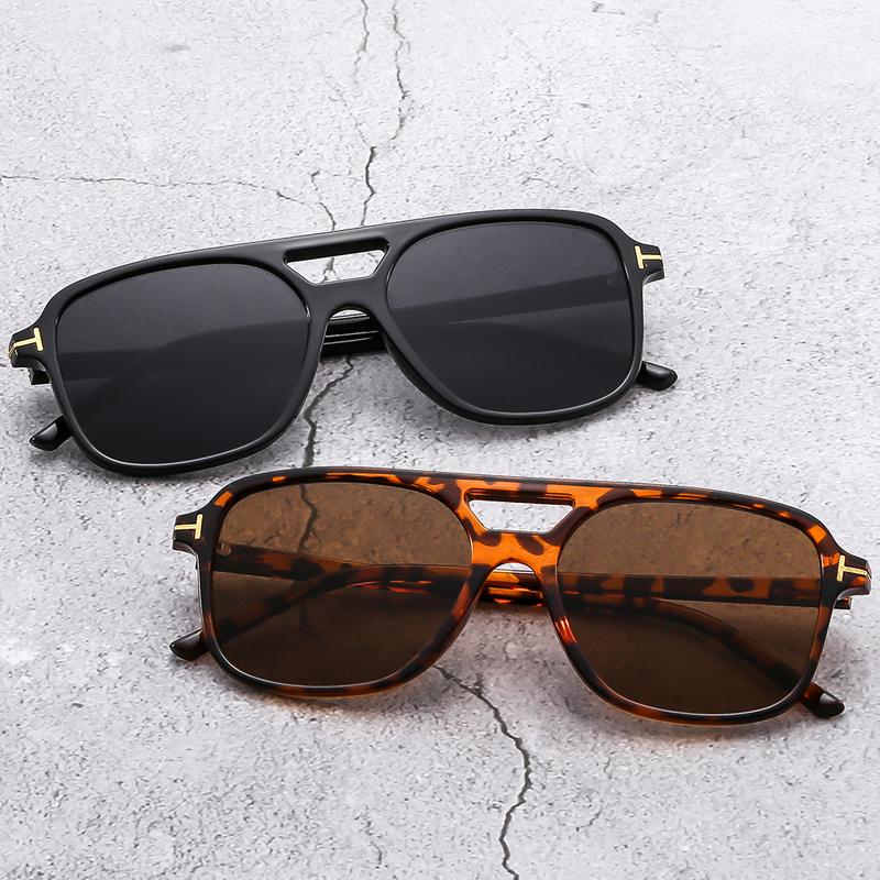 1/2PACK Classic Oversized Men Sunglasses Vintage Retro Double Bridges Women Glasses UV400 Outdoor Sports