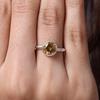 925 Sterling Silver, Round Citrine Gemstone Ring, Handmade Ring, Stacking Ring, Gift For Her, Birthstone Jewelry
