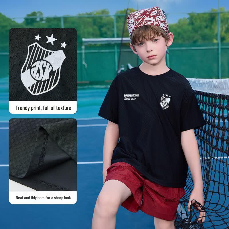 ASK JUNIOR Boys' Breathable Outdoor Short Sleeve T-Shirt