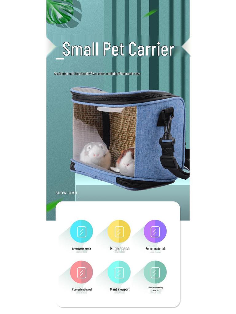 Breathable Crossbody Carrier for Small Pets: Hamster, Guinea Pig, Mole, Hedgehog, Parrot