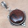 Pendant Mahogany Obsidian Gemstone Valentine'Day Gift Silver Jewelry 2.25"