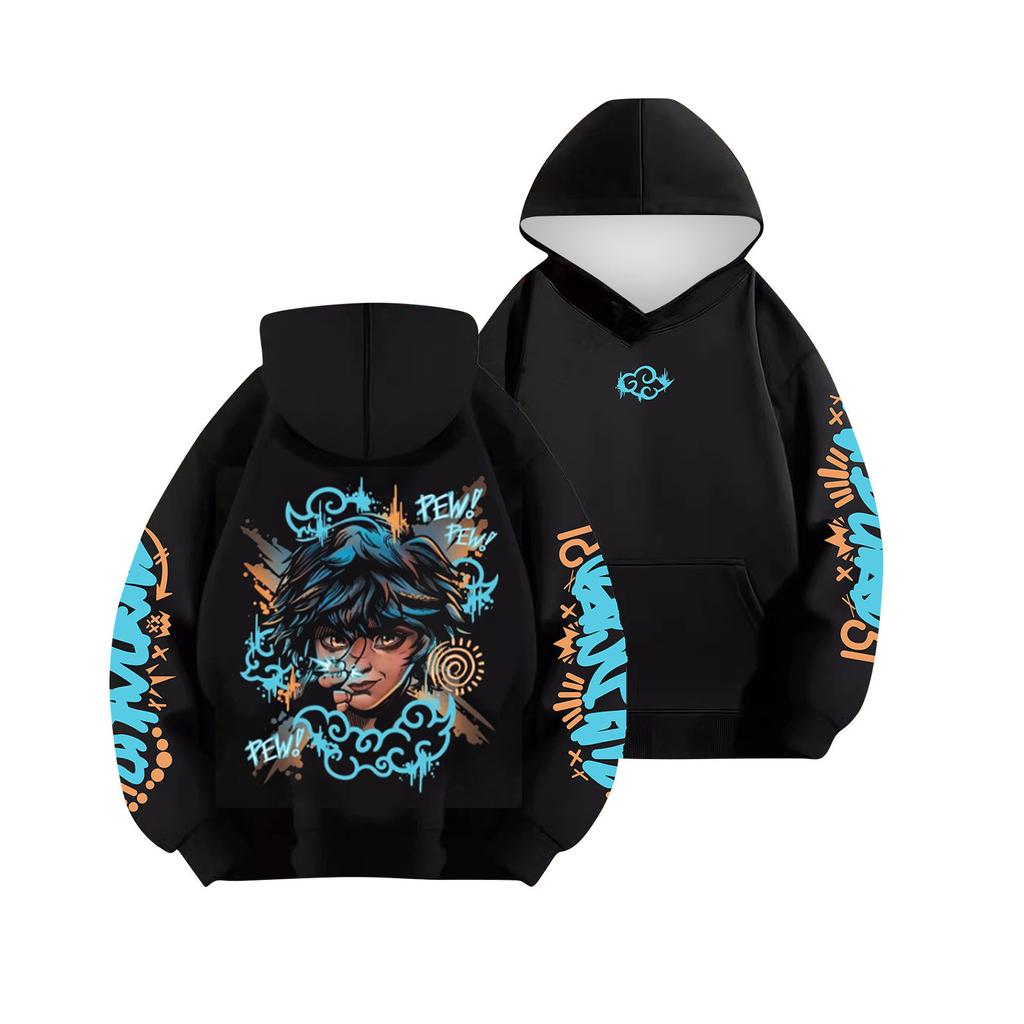 Женская мода O-образный вырез с длинным рукавом и принтом, толстовка с капюшоном