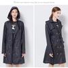 Fashion Women Lightweight Raincoat Poncho Ladies Waterproof Long Slim Raincoats Adults Outdoor Rain Jacket Hiking Windproof Rain Coat With Belt