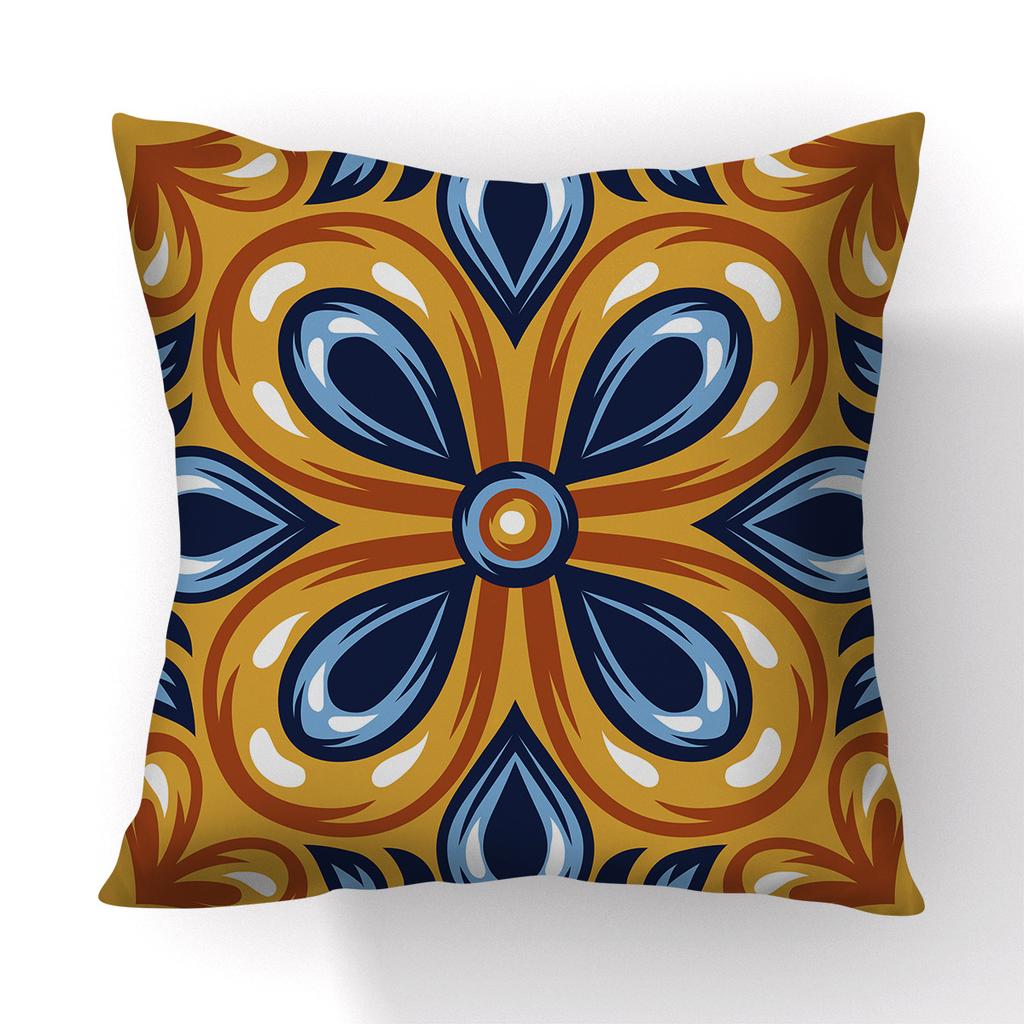 Nordic Ethnic Style Mandala Digital Printed Square Pillow Cover Linen Sofa Pillow Cushion Cover Home Furnishings