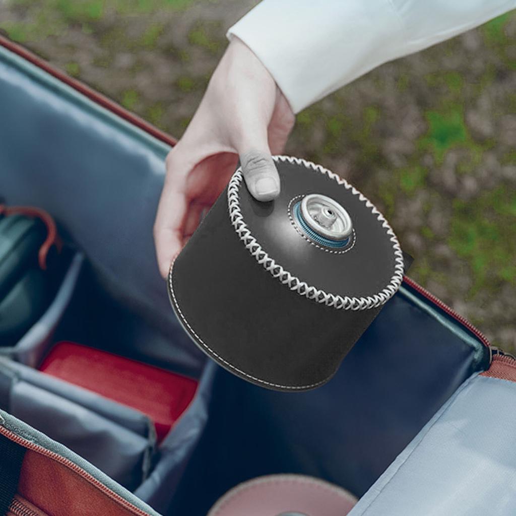 Защитный чехол для газового баллона, портативный чехол из искусственной кожи для газового баллона для кемпинга на открытом воздухе