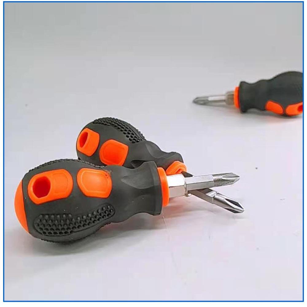 Short Handle Phillips Screwdriver Bits Tools 2 in 1 Ratchet Slotted Screwdriver Telescopic