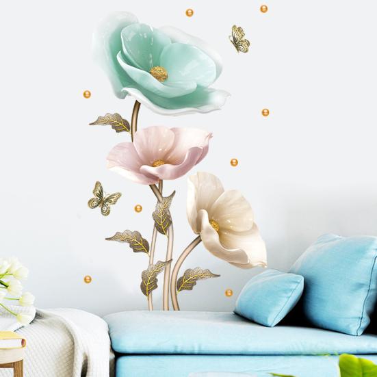 Элегантные наклейки на стену с изображением орхидеи, прочный материал из ПВХ, легко моющийся, высококлеящийся дизайн, декоративные наклейки для рисования, сексуальная одежда для взрослых