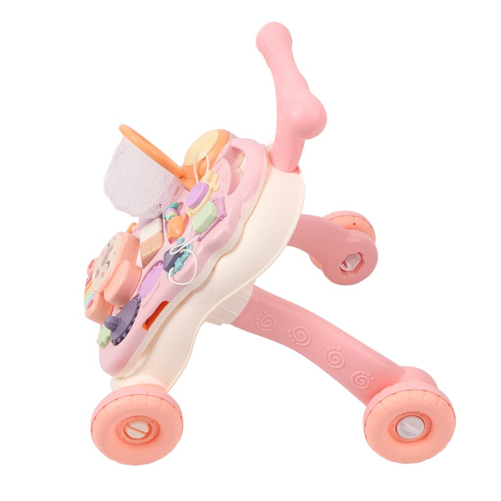 Baby Walker Detachable Piano Board Triangular Structure Play Panel Walk Learning Toy with Water Box