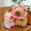 1pc 30cm/11.81in Cute sunflower capybara doll throw pillow, capybara large doll, plush toy, children's birthday gift