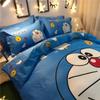 Doraemon Mechanical Cat Cartoon Style Pure Cotton Material Bed Three-piece Set Student Dormitory Dirty-Resistant Bedding