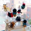 Ladybug Plush Insects Key Ring Cartoon Cockroach Key Chain Cute Moth Fly Pendant  for Gifts