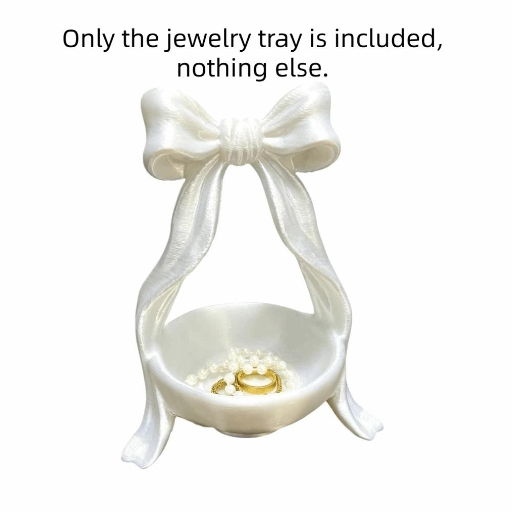Sweet 3D Printed Jewelry Tray Decorative Jewelry Plates Fashion Bow Ribbon Ring Holder  Desktop Use