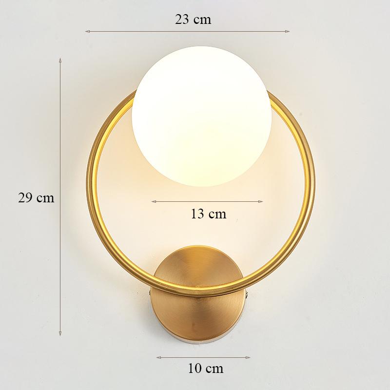 Decorative Modern Wall Lamp with Glass Shade Bedside Bedroom Loft Design Up Down Iron Led Night Lights Gold for Home Mirror E27