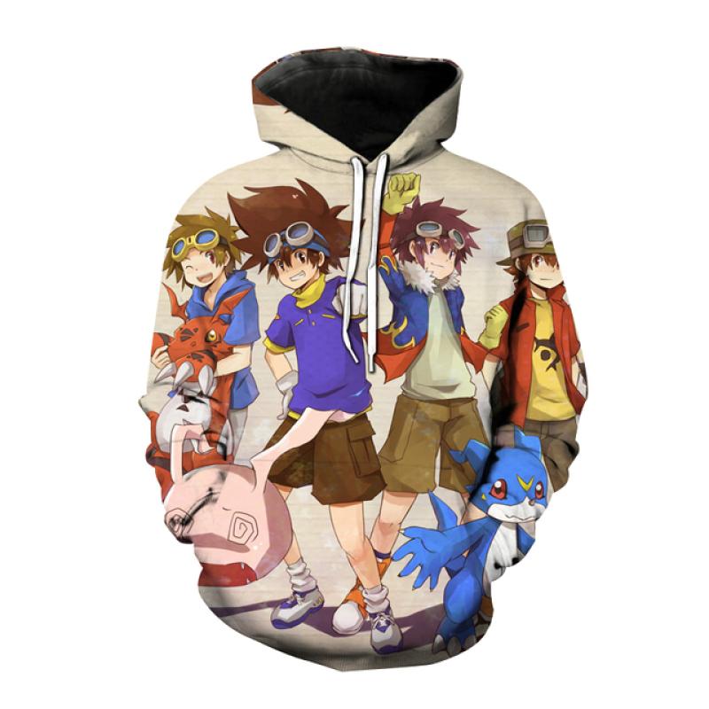 Осень-зима толстовки с капюшоном в стиле аниме Digimon Adventure 3D принт толстовка для мужчин и женщин модный пуловер с капюшоном цифровые монстры пальто унисекс